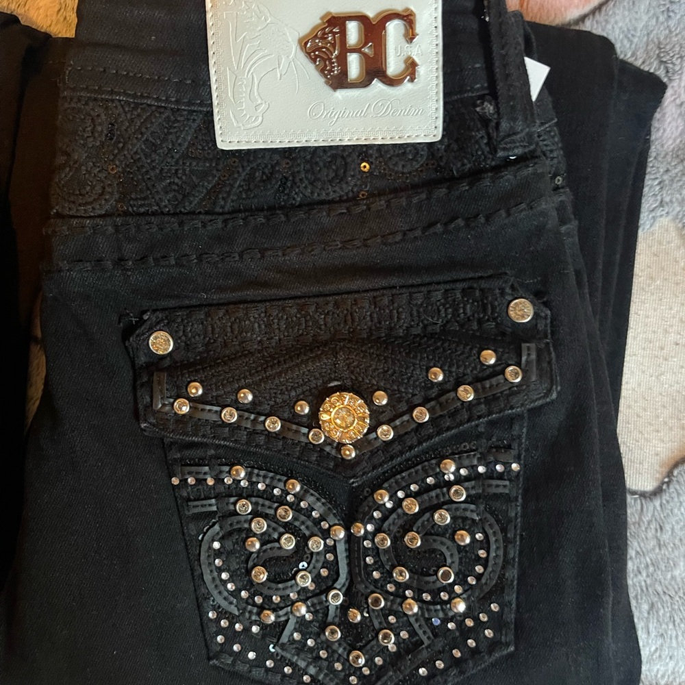 BC Original Denim Black Studded Women's Jeans